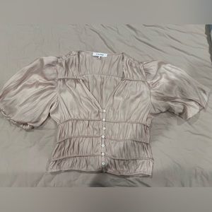 NWOT Frame Ballon Sleeve silk shirt